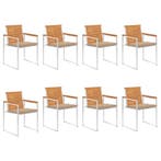 vidaXL Tuinstoelen 8 st met kussens massief acaciahout, Verzenden, Nieuw