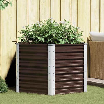 vidaXL Plantenbak verhoogd 129x129x77 cm gegalvaniseerd, Tuin en Terras, Verzenden, Nieuw