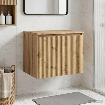 vidaXL Wandgemonteerde Badkamerkast Artisanaal eiken, Verzenden, Nieuw