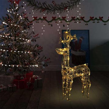 vidaXL Kerstversiering rendier 90 LEDs 60x16x100 cm acryl, Verzenden