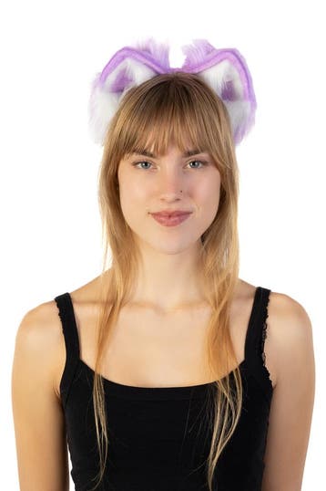 KIMU® Haarband Furry Oortjes Paars Wit Kat Poes Vos Diadeem, Ophalen of Verzenden, Nieuw