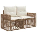 vidaXL Tuin Sofa 2-Aantal zitplaatsen Beige poly rattan, Verzenden