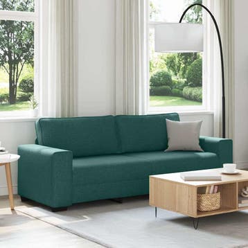 vidaXL 3-zitsbank / zetel donkergroen 220x77x82 cm stof, Verzenden