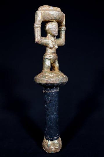 Figuur - Baoulé-stokkop - 37 cm - Ivoorkust