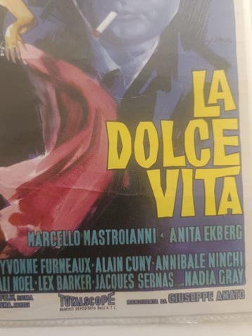 La Dolce Vita - Federico Fellini - Vintage mini poster,, Nieuw