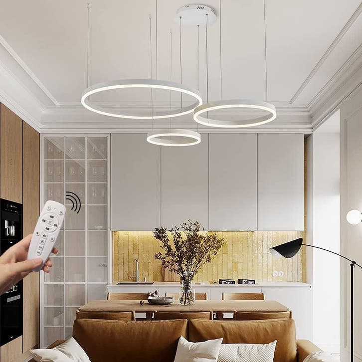 LED Hanglamp Dimmable | Tweede kansje | OP = OP, Huis en Inrichting, Lampen | Hanglampen, 75 cm of meer, Zo goed als nieuw, Metaal
