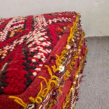Poef - Wol - Marokkaanse Kilim poefhoes, Nieuw