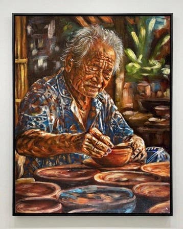 Nguyn V.L (1993) - La poterie 80 60 cm - No Reserve