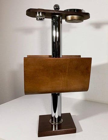 Asbak - Mid-Century Modern Design 1960 - Hout - chroomstaal