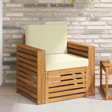 vidaXL Buiten bank set Massief Acacia Hout en Polyester, Verzenden, Nieuw