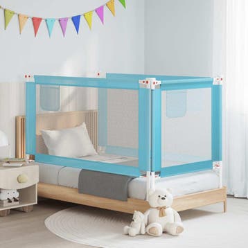 vidaXL Bedhekje peuter 150x25 cm stof blauw, Verzenden