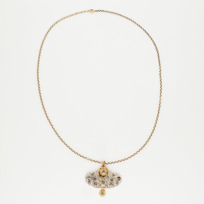 Halsketting - 18 karaat Geel goud Diamant (Natuurlijk), Bijoux, Sacs & Beauté, Colliers