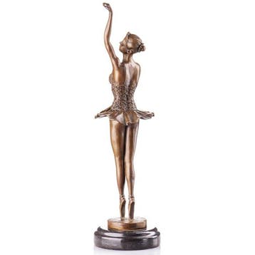 Figuur - Bronzefigur Ballerina XXL 41CM - Brons, Marmer