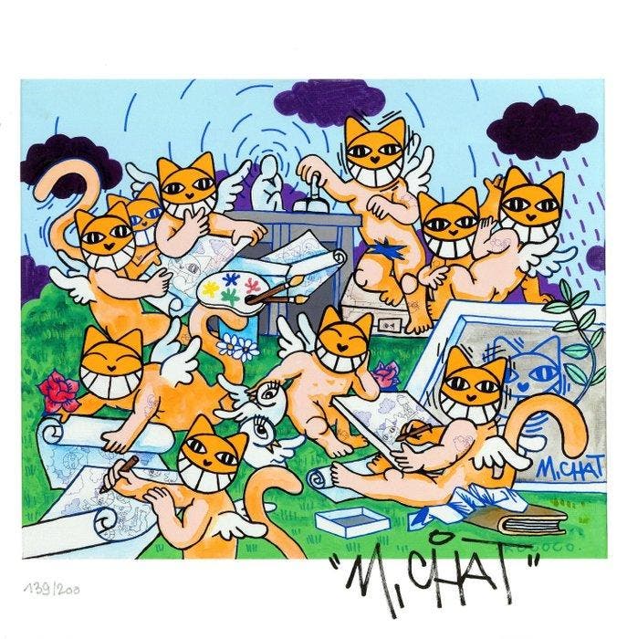 M. Chat (Thoma Vuille) (1977) - M.Chat et ses maîtres, Antiquités & Art, Art | Objets design