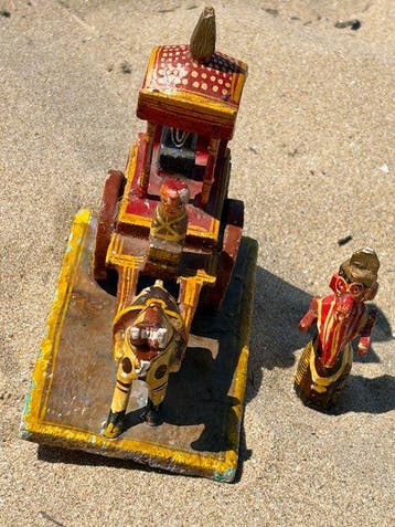 Figuur - Carro allegorico - Zeldzaam lot Indiase volkskunst: