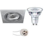 LED Spot Set 6W - Kantelbare Vierkante Inbouwspot in Wit met, Verzenden, Nieuw