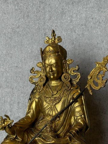 Padmasambhava 23 cm / 2 kg - Verguld brons - Azië (Zonder