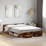 vidaXL Bedframe met lades bewerkt hout gerookt eikenkleurig, Verzenden, Nieuw