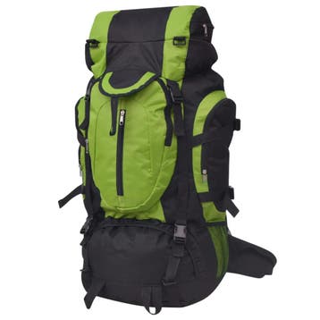 vidaXL Rugzak hiking XXL 75 L zwart en groen, Handtassen en Accessoires, Tassen | Rugtassen, Verzenden, Nieuw