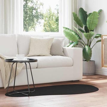 vidaXL Tapijt HUARTE Zwart 80 x 150 cm Polyester, Maison & Meubles, Verzenden