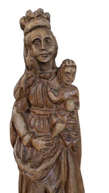 sculptuur, Heilige Maria mit Kind - 41 cm - Hout