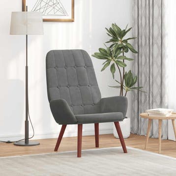 vidaXL Relaxstoel fluweel donkergrijs, Verzenden, Nieuw
