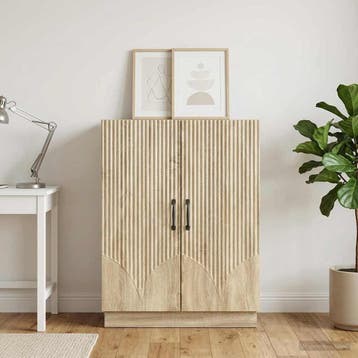 vidaXL Dressoir Sonoma Eiken 66 x 34,5 x 87 cm Bewerkt hout, Verzenden, Nieuw