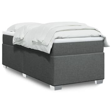 vidaXL Boxspring met matras stof donkergrijs 90x200 cm, Verzenden, Nieuw