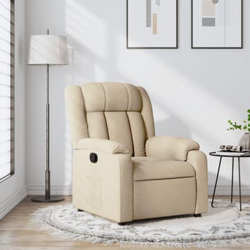 vidaXL Relaxfauteuil Crème Stof, Verzenden