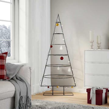vidaXL Kerstdecoratie kerstboom 150 cm metaal zwart, Verzenden