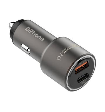 DrPhone Invincible - 18W - Metalen Auto Lader -  2 Poorten -, Verzenden