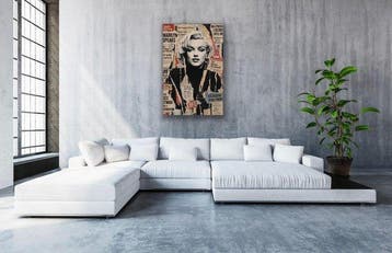 ERIC BRUMETTE - MARILYN MONROE DAILY MIRROR - Toile L -, Antiek en Kunst