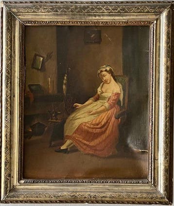 Gerolamo Induno (1827-1890), Werkplaats van - Filatrice