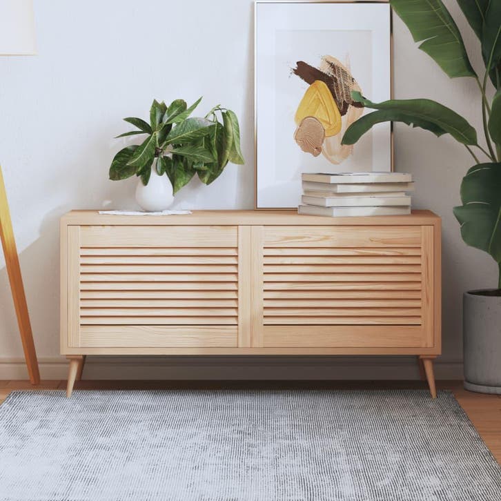 vidaXL Kastdeuren met lamellen 2 st 39,5x59,4 cm massief, Bricolage & Construction, Serrurerie de bâtiment & Dispositif de fermeture