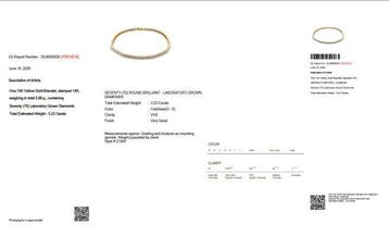 Sans prix de réserve - Bracelet de tennis - 14 carats Or