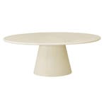 Eettafel Ovaal Maya Microcement Kegelpoot 200 cm Beige, Huis en Inrichting, Tafels | Eettafels, Verzenden, Nieuw, Industriële meubels