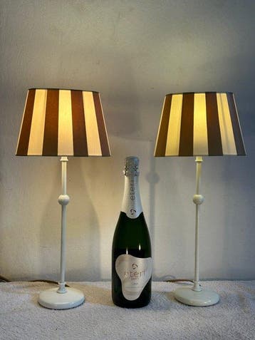 Lampe de table (2) - naturel - Acier, Textile - Ensemble