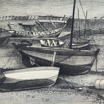 Raymond Legrand (1920-2019) - Marine - Bateaux au port en, Antiquités & Art