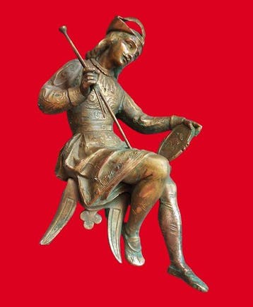 sculptuur, Statue en régule doré - 20 cm - Zinklegering