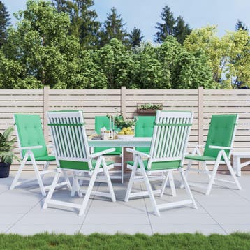 vidaXL Tuinstoelkussens 6 st hoge rug 120x50x3 cm stof groen, Verzenden, Nieuw