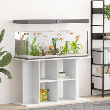 vidaXL Aquariumstandaard 100x40x60 cm bewerkt hout wit, Verzenden, Nieuw