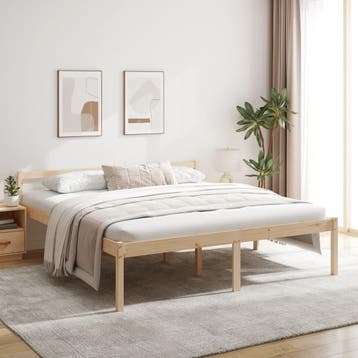 vidaXL Seniorenbed massief grenenhout 200x200 cm, Verzenden