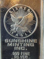 1 Troy Ounce - Zilver - Sunshiine Mint - Eagle (Zonder