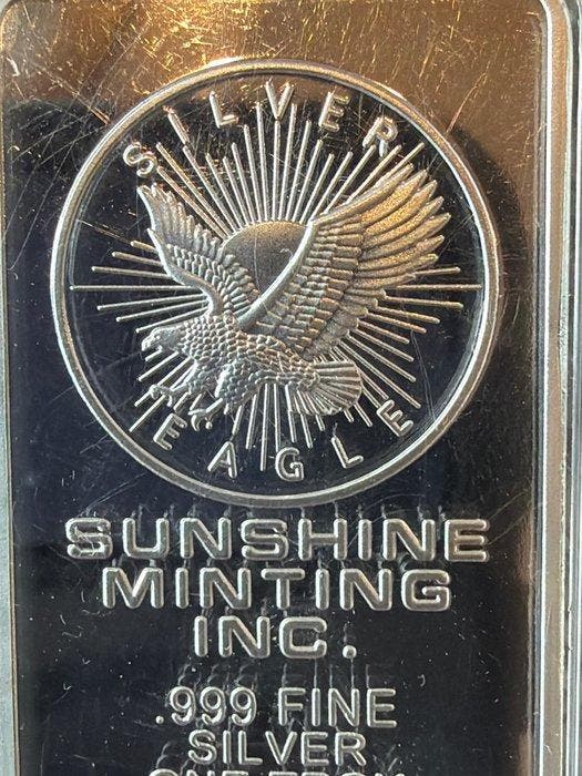 1 Troy Ounce - Zilver - Sunshiine Mint - Eagle (Zonder, Postzegels en Munten, Edelmetalen en Baren