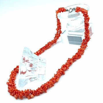 Koraal - Zilver - Halsketting - Handgemaakt rood koraal, Verzamelen