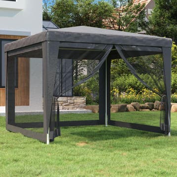 vidaXL Partytent met 4 mesh zijwanden 3x3 m HDPE, Verzenden