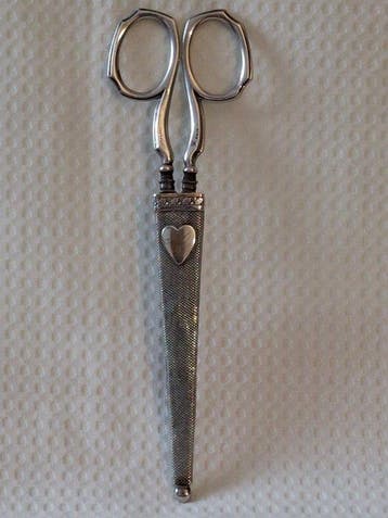 Schaar (2) - Zilveren Sterling schaar,1e gehalte 925/1000