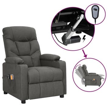 vidaXL Massagestoel elektrisch stof donkergrijs, Verzenden