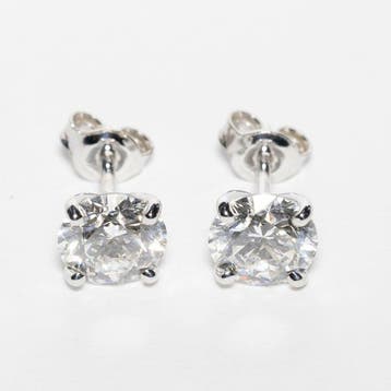 Oorbellen - 18 karaat Witgoud - 6.00ct. tw. Diamant, Nieuw