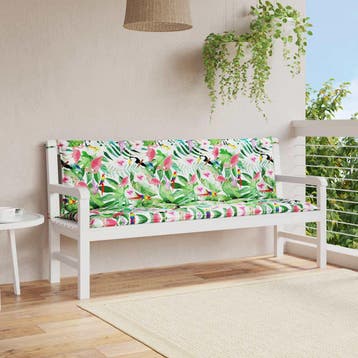 vidaXL Tuinbankkussens 2 st 150x50x7 cm stof meerkleurig, Verzenden, Nieuw